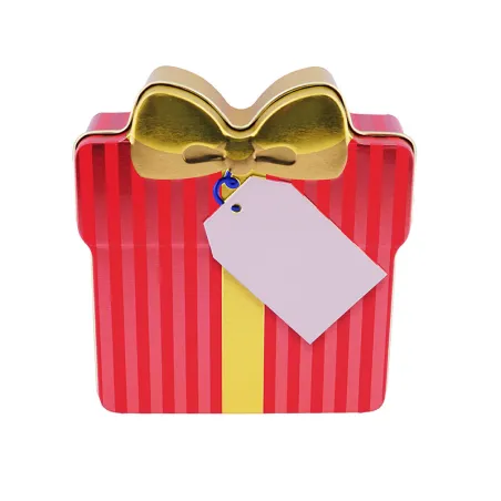 Gift tin red, 95 x 110 x 35 mm