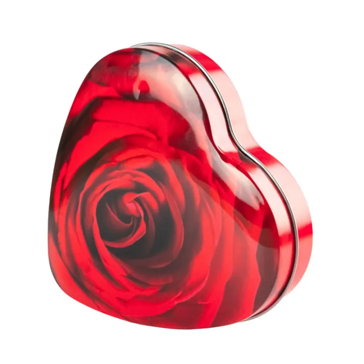 Gift box heart with rose, 123 x 120 x 30 mm