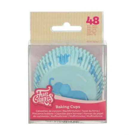 Tazze per cupcake FunCakes blu baby, 48 pezzi
