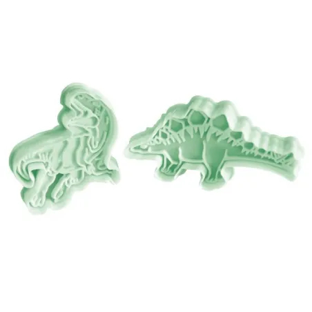 Dino cookie cutter with ejector, set of 2