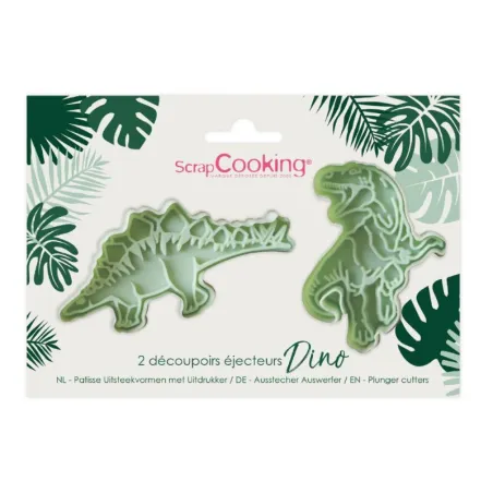Dino cookie cutter with ejector, set of 2