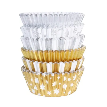 Cupcake molds Christmas mix gold and silver