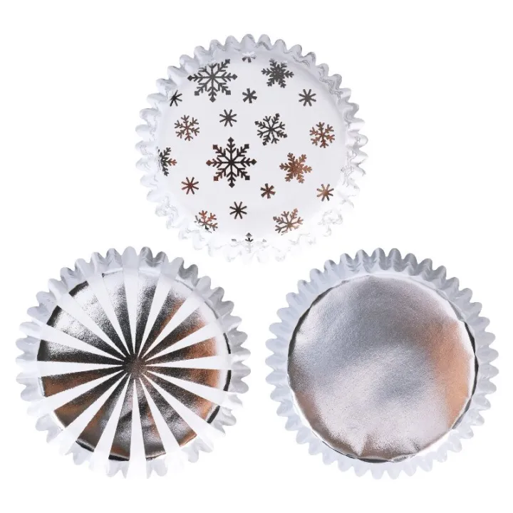 Cupcake molds Christmas mix gold and silver