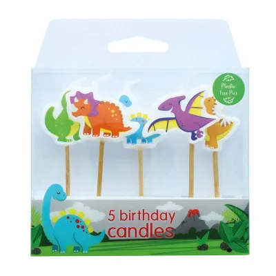 Dinosaurier Kerzen, 5 Stück