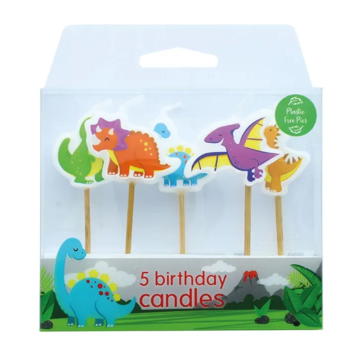 Candele per dinosauri, 5 pezzi