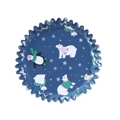 Penguin and snowflake cupcake cases, 60 pieces