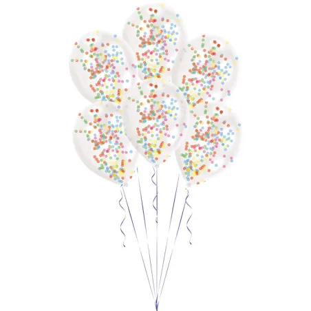 Confetti balloons, 6 pieces