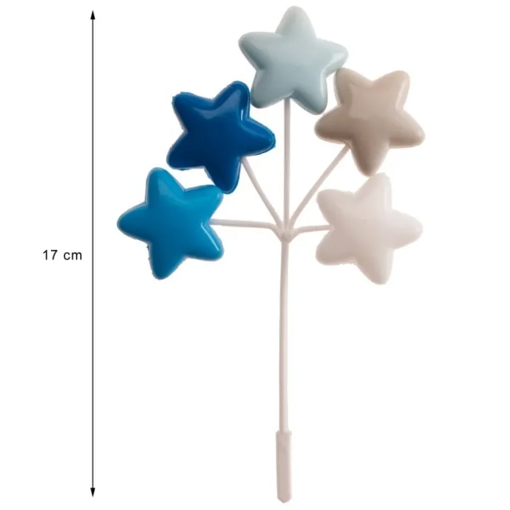 Cake topper "Blue stars" made of PVC