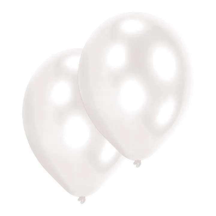 Palloncini in lattice bianco perla, 10 pezzi