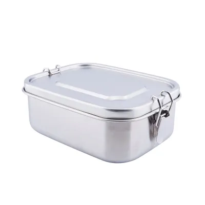 Stainless steel lunch box, 165 x 128 x 57 mm