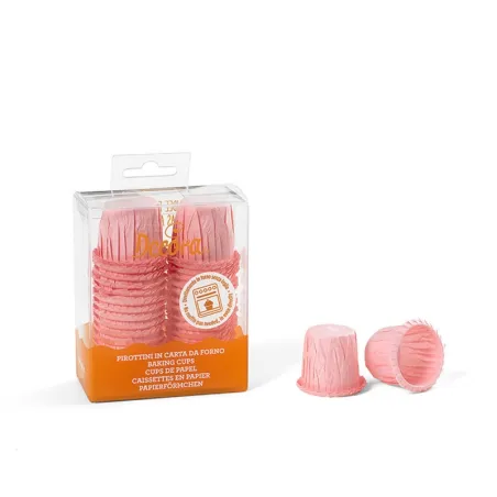 Mini muffin rosa increspato, 35 pezzi