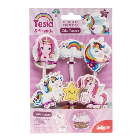 Cake topper Tesia Unicorn, 30 pieces