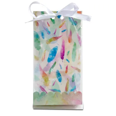 Gift bag set "Rainbow Feathers", 24 pieces