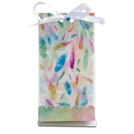 Set di sacchetti regalo "Rainbow Feathers", 24 pezzi
