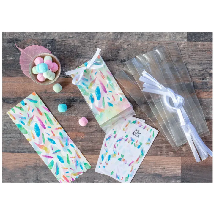 Geschenktüten Set "Rainbow Feathers", 24-teilig