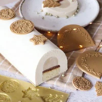 Silikonform Bûche de Noël Dekoration