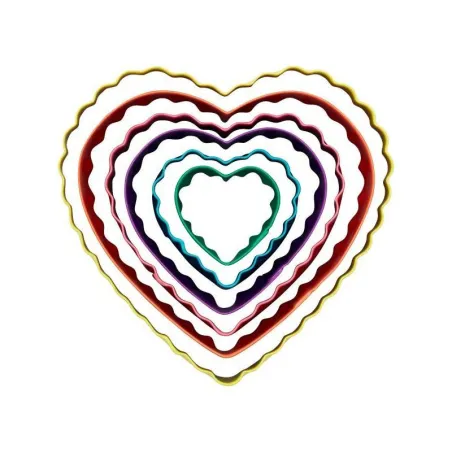Wilton cookie cutter set hearts wavy, 6 pieces