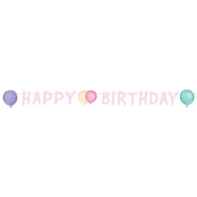Happy Birthday Girlande Pastel, 150 x 13.8 cm