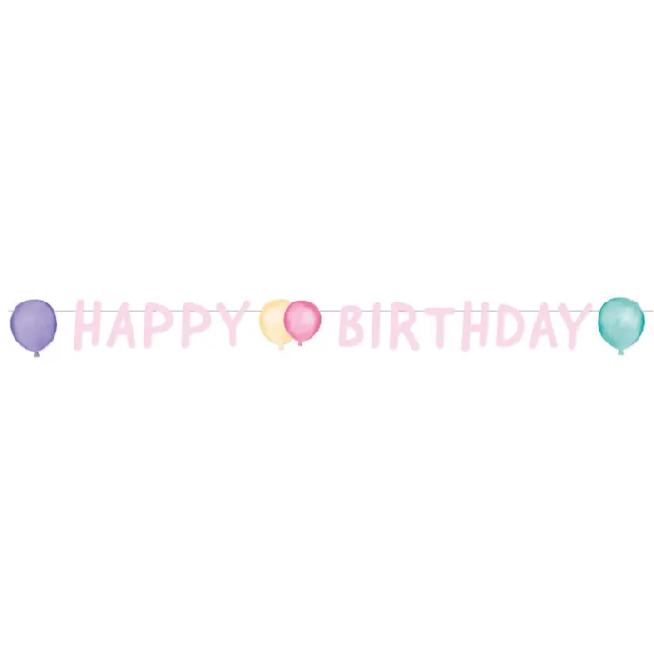 Happy Birthday Garland Pastel, 150 x 13.8 cm