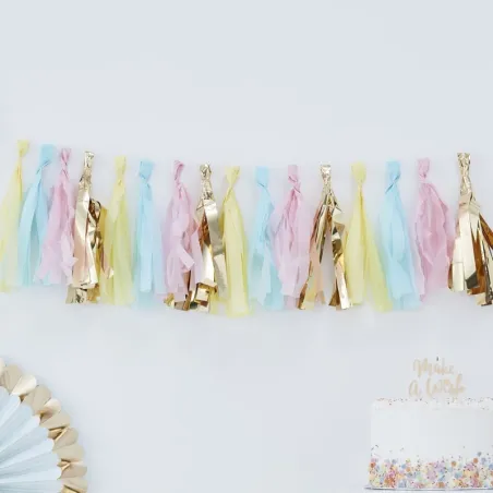 Ghirlanda oro e pastello, 2 metri