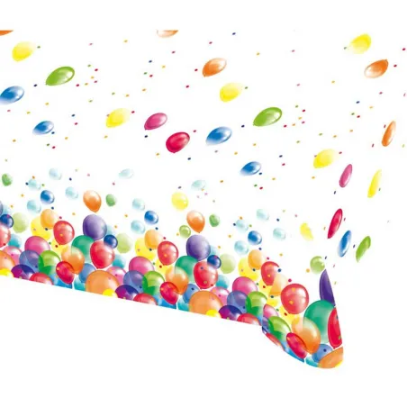 Plastic tablecloth with balloons, 120 x 180 cm