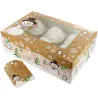 Cupcake box snowman for cupcakes