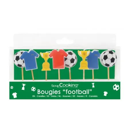 Set di candele da calcio, 8 pezzi, maglia e coppa