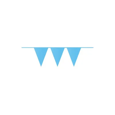 Wimpelgirlande hellblau, 10 m