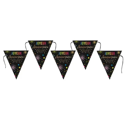 Festicolor Wimpelgirlande schwarz, 3 m, Santex
