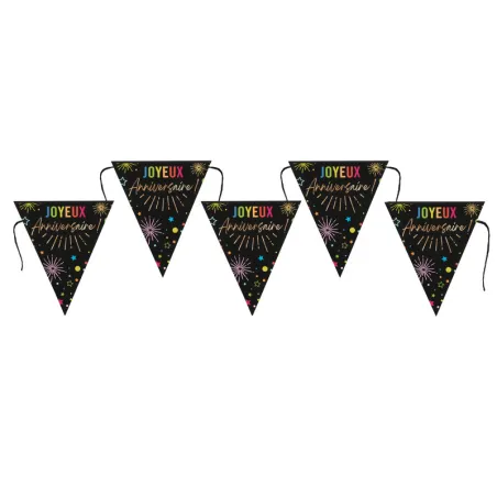 Festicolor Ghirlanda di bandierine nera, 3 m, Santex