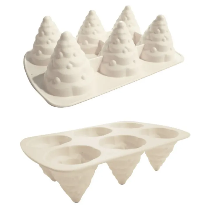 Silicone mold Christmas tree 3D, 6 pieces