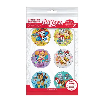 Edible paper cupcake edible decorations Paw Patrol, 6 pieces