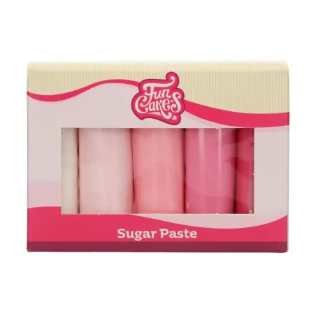 FunCakes Pasta di zucchero Multipack tonalità rosa, 5x100g