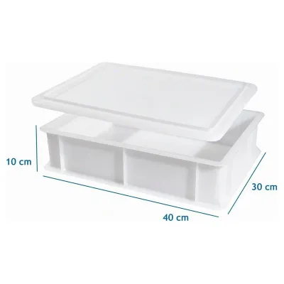 Gärbox gross mit Deckel 40×30×10 cm – für Pizza-, Brot- und Hefeteig, 10 Liter | miniSchoggi