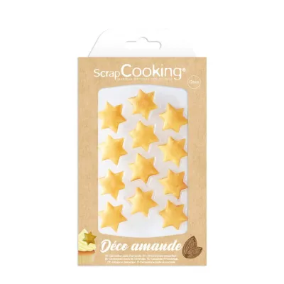 ScrapCooking Marzipan Dekoration Goldsterne, 12 Stück