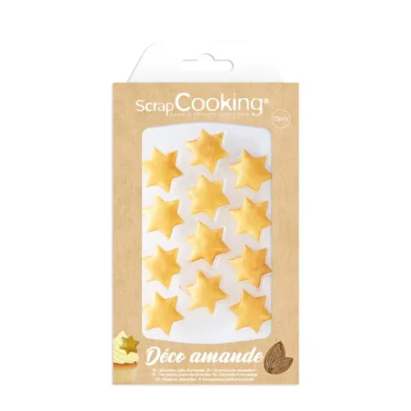 ScrapCooking decorazioni in marzapane stelle dorate, 12 pezzi