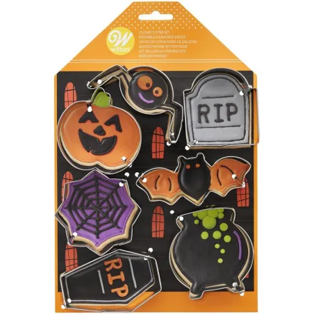 Cookie cutter set Halloween Haunted House – 7 metal cookie cutters for cookies and Fondant | miniSchoggi
