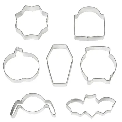 Set di tagliabiscotti Halloween Casa Stregata – 7 tagliabiscotti in metallo per biscotti e Fondant | miniSchoggi