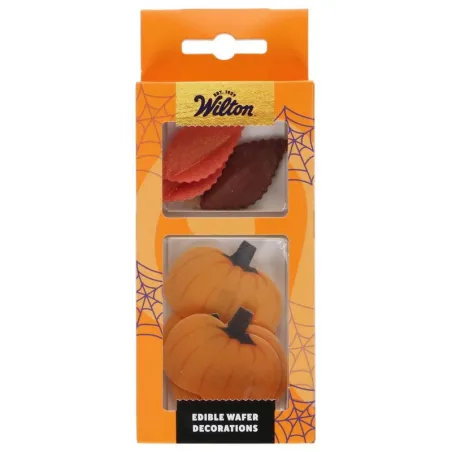 Waffle edible decoration autumn – edible pumpkins and leaves for cake and cupcake | miniSchoggi