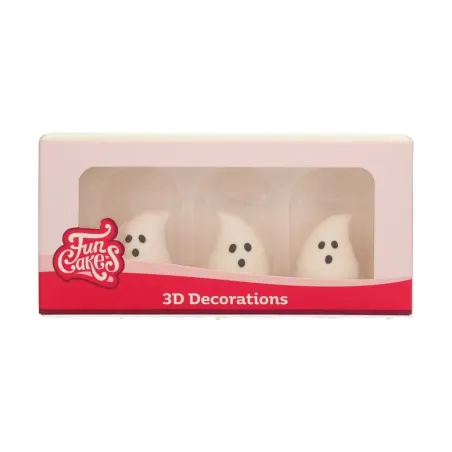 Décoration en sucre Halloween fantôme 3D – mignonnes figurines de fantômes prêtes à l'emploi | miniSchoggi