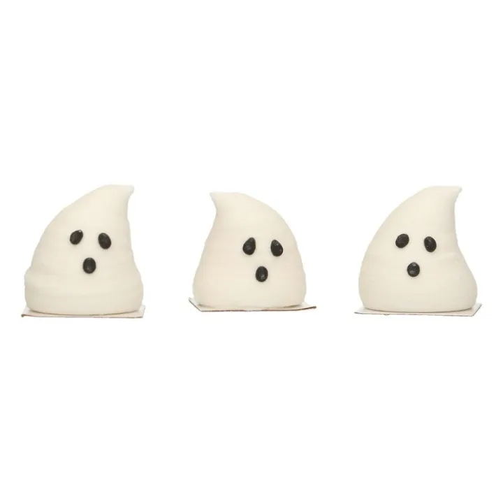 Décoration en sucre Halloween fantôme 3D – mignonnes figurines de fantômes prêtes à l'emploi | miniSchoggi