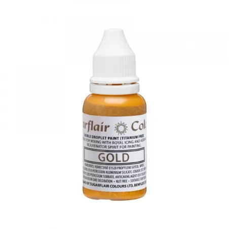 Sugarflair Metallic food paint Gold – noble gold for cakes and pastries