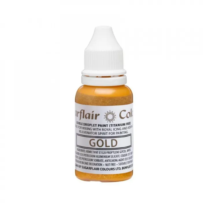 Sugarflair Metallic food paint Gold – noble gold for cakes and pastries