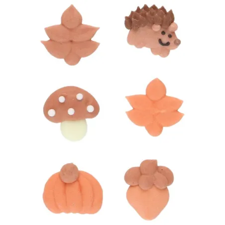 Decorazione di zucchero atmosfera autunnale – 8 figure autunnali commestibili per torte e cupcake | miniSchoggi