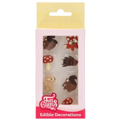 Schokoladendekoration Waldtiere – 8 essbare Schokoladenfiguren für Torte und Cupcake | miniSchoggi