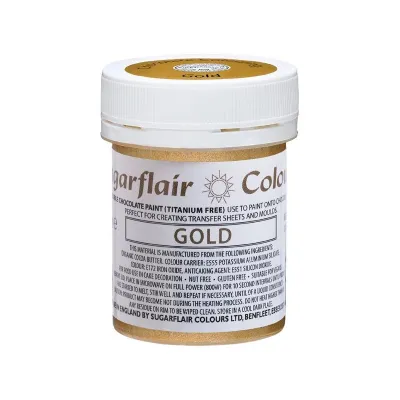Sugarflair Kakaobutterfarbe Gold – für Pralinés und Schokolade
