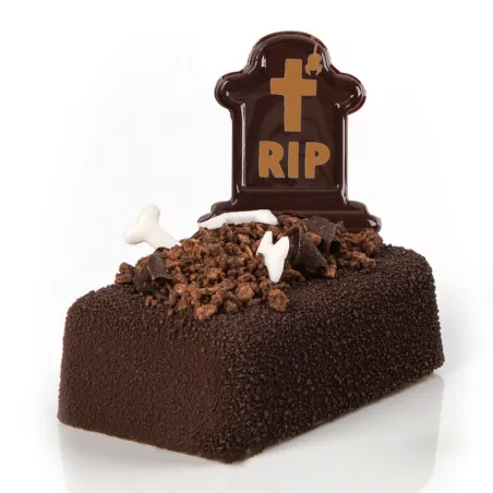 Chocolate decorations Halloween Cemetery – 14 edible gravestones and bats for cake and cupcake | miniSchoggi