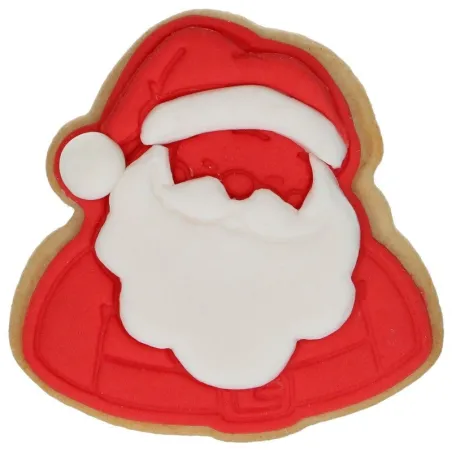 Cookie cutter Santa Claus with embossing – Cookie cutter for cookies and Fondant 7.5 cm | miniSchoggi
