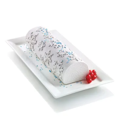 Tapis en silicone Bûche flocons de neige, Silikomart