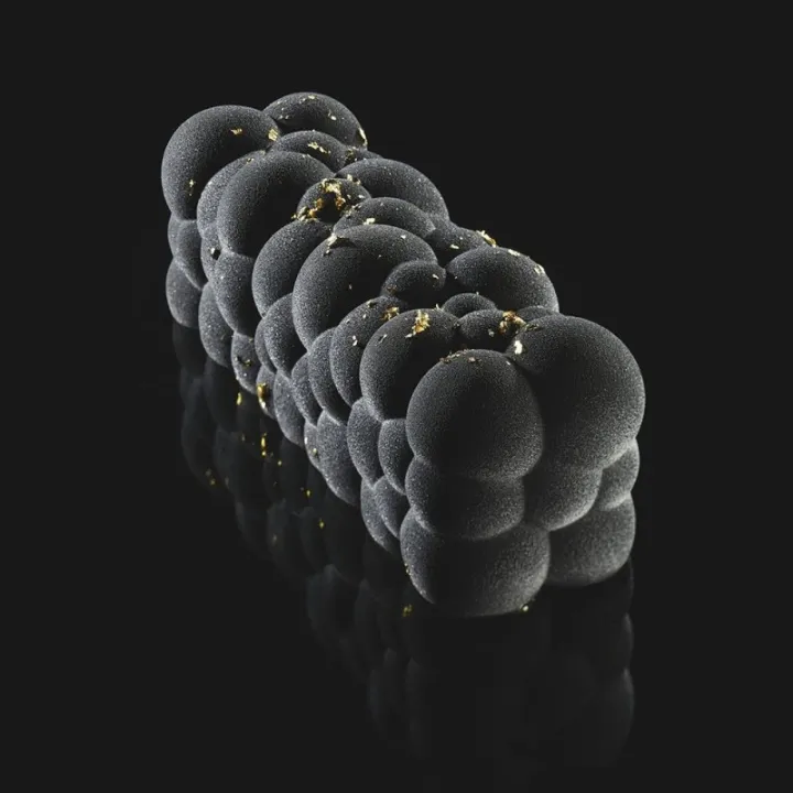 Silikonform Bûche Atomic, Pavoni, 3D-Effekt